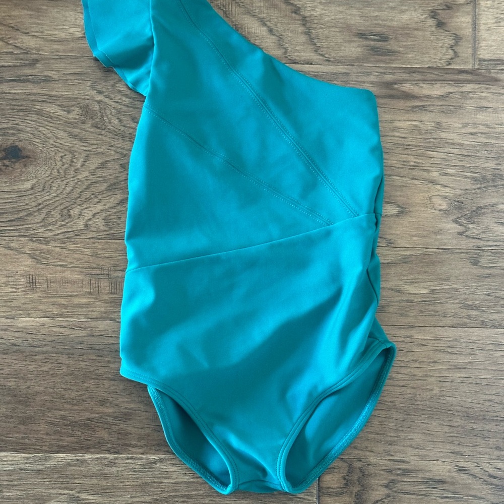 Kids Teal One-Shoulder Swimsuit